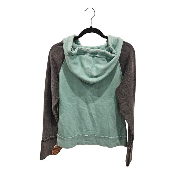 Turks & Caicos Classic Pullover Hoodie NWT Med. Unisex Sweatshirt Mint Charcoal - Picture 2 of 5